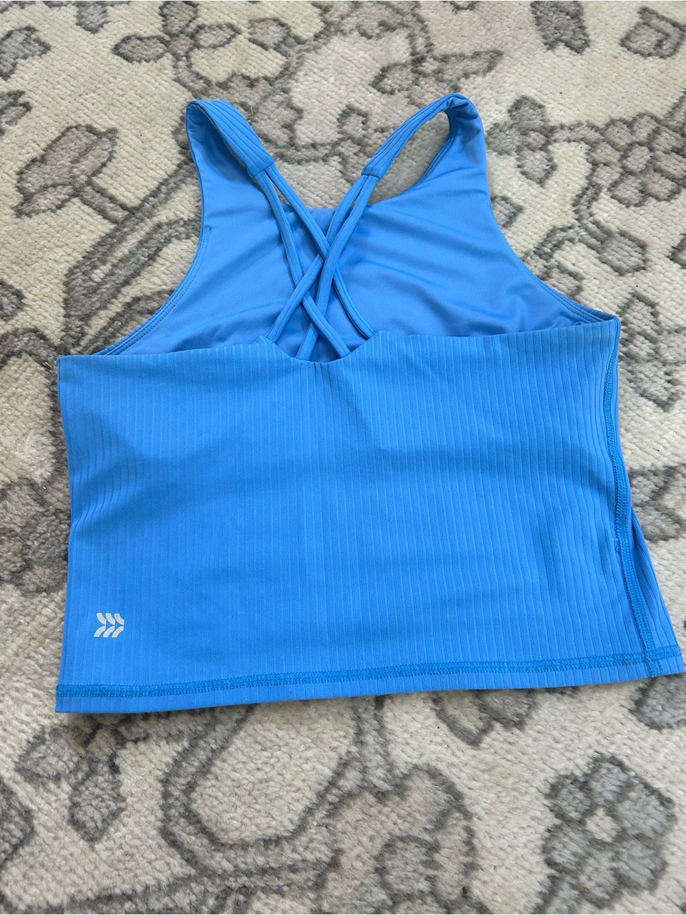 All In Motion Light Blue Ribbed Crop Tank - Picture 2 of 3